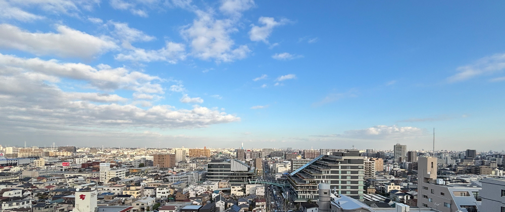 現地15階から東方面の眺望写真（2026年1月撮影）