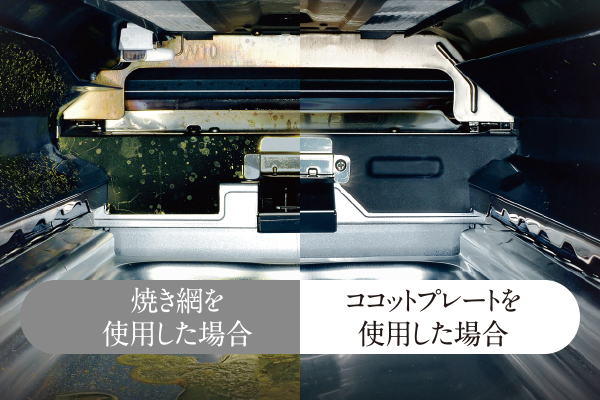 油がほとんど飛び散らない、だからキレイ!